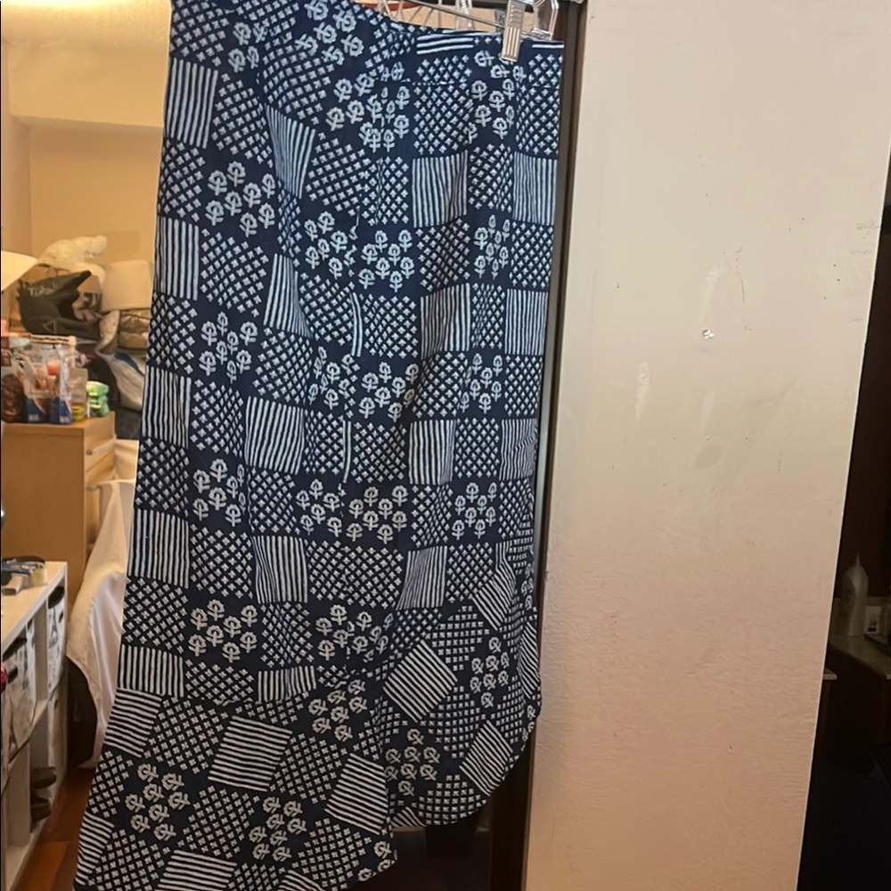 Julia Amory  S Asymmetrical Navy and White Skirt